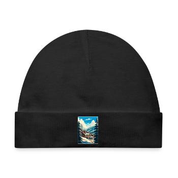 Vail Ski Resort Skifahren Reise Poster Souvenir WPA - Baby Premium Organic Mütze - Schwarz - Vorne