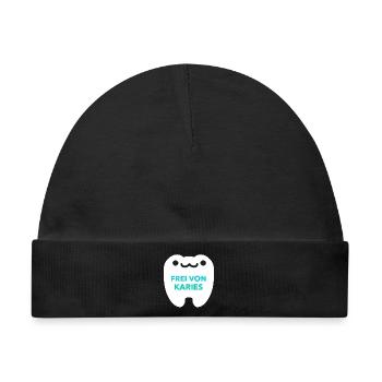 FREI VON KARIES - Baby Premium Organic Mütze - Schwarz - Vorne