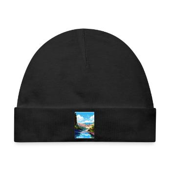 Dubrovnik Kroatien Reise Poster Souvenir Farbe WPA - Baby Premium Organic Mütze - Schwarz - Vorne