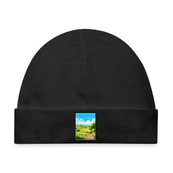 Troja Türkei Reise Poster Souvenir Postkarte Farbe - Baby Premium Organic Mütze - Schwarz - Vorne