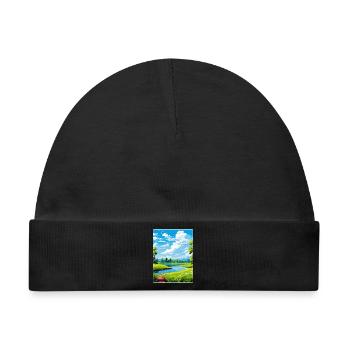Donau Auen Deutschland Reiseposter Souvenir Farbe WP - Baby Premium Organic Mütze - Schwarz - Vorne