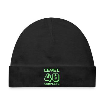 Stufe 40 abgeschlossen - Baby Premium Organic Mütze - Schwarz - Vorne