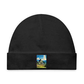 Machu Picchu Peru Reise Poster Souvenir Farbe WPA - Baby Premium Organic Mütze - Schwarz - Vorne