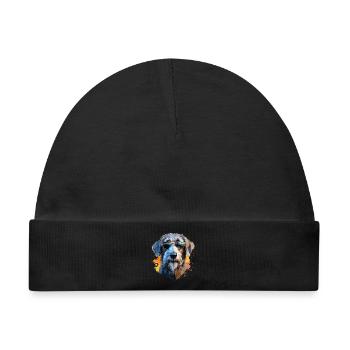 Wolfshund mit Sonnenbrille - Baby Premium Organic Mütze - Schwarz - Vorne