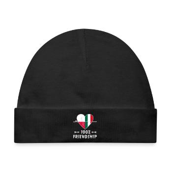 Polen und Italien 100% Freundschaft - Baby Premium Organic Mütze - Schwarz - Vorne
