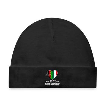 Afghanistan und Italien 100% Freundschaft - Baby Premium Organic Mütze - Schwarz - Vorne