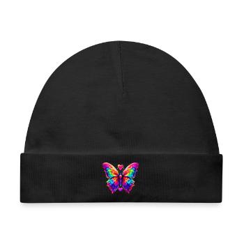 Bunter psychedelischer Schmetterling - Baby Premium Organic Mütze - Schwarz - Vorne