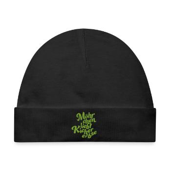 Logo without background green - Baby Premium Organic Mütze - Schwarz - Vorne