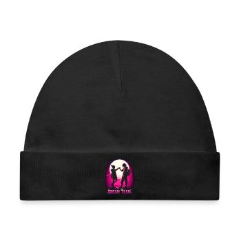 Mutter und Tochter cooles Traumteam Team Geschenk - Baby Premium Organic Mütze - Schwarz - Vorne