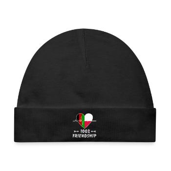 Afghanistan und Polen 100% Freundschaft - Baby Premium Organic Mütze - Schwarz - Vorne