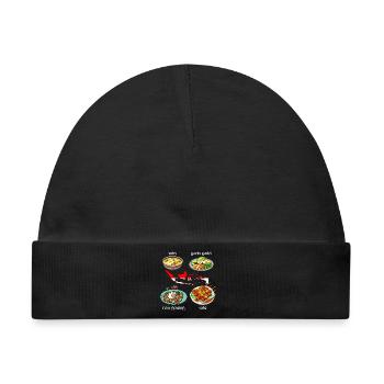 Indonesische Gerichte: Soto, Gado Gado, Nasi goren - Baby Premium Organic Mütze - Schwarz - Vorne