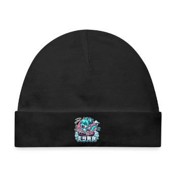 Drache Maki Sushi Kawaii Geschenk - Baby Premium Organic Mütze - Schwarz - Vorne