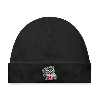 90 Ghettoblaster Britisch Kurzhaar Katze Geschenk - Baby Premium Organic Mütze - Schwarz - Vorne