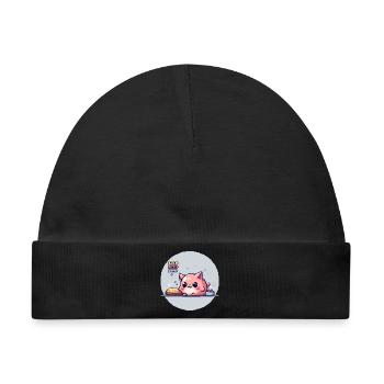 Pixel Pet - Retro Gaming - Baby Premium Organic Mütze - Schwarz - Vorne