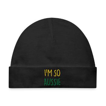 I'M SO AUSSIE Australisch Australien - Baby Premium Organic Mütze - Schwarz - Vorne