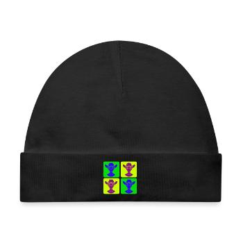 Alien Cowboy Pop-Art Design - Baby Premium Organic Mütze - Schwarz - Vorne