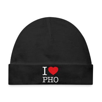 I LOVE PHO - Baby Premium Organic Mütze - Schwarz - Vorne