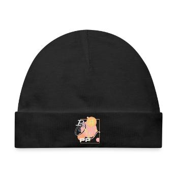Poppy Poetry - Baby Premium Organic Mütze - Schwarz - Vorne
