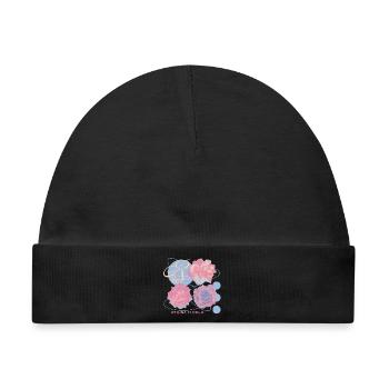 Regina Florum – Ausgefallenes Rosendesign - Baby Premium Organic Mütze - Schwarz - Vorne