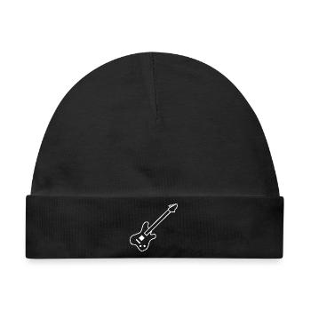 E-Gitarre Gitrarre Musik Rock - Baby Premium Organic Mütze - Schwarz - Vorne