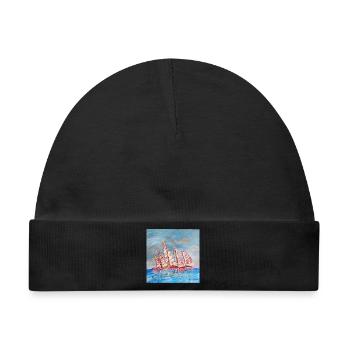 Farbige Segelregatten - Baby Premium Organic Mütze - Schwarz - Vorne