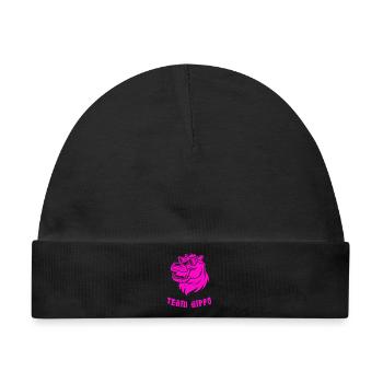 Team Hippo - Baby Premium Organic Mütze - Schwarz - Vorne