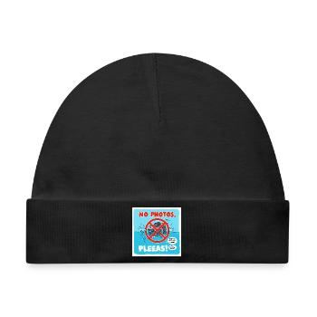 Kein Fotos im Schwimmbad! Foto Verbotsschild - Baby Premium Organic Mütze - Schwarz - Vorne