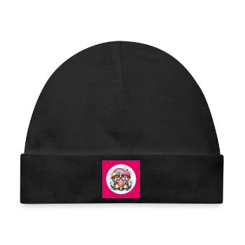 Zwei Otter mit bunter Eistüte - Baby Premium Organic Mütze - Schwarz - Vorne