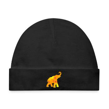 Elefant Yoga Kleckse Sprenkel Yoga Indien Holi om - Baby Premium Organic Mütze - Schwarz - Vorne