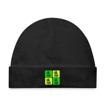 Grammophon Vintage Design - Baby Premium Organic Mütze - Schwarz - Vorne