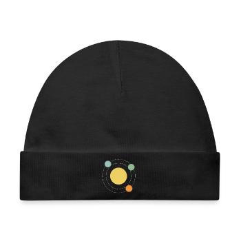 Sonnen-Orbit Abstrakt Druckdesign - Baby Premium Organic Mütze - Schwarz - Vorne