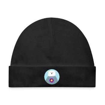 Eisbär Stern Polar Nordpol Kinderzimmer skandi - Baby Premium Organic Mütze - Schwarz - Vorne