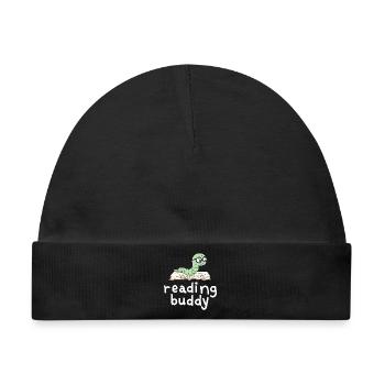 Lesefreund Niedlicher Bücherwurm mit Buch - Baby Premium Organic Mütze - Schwarz - Vorne