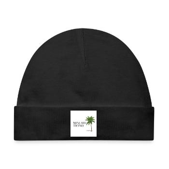 Tropischer Minusio Ticino Palmenmotiv - Baby Premium Organic Mütze - Schwarz - Vorne