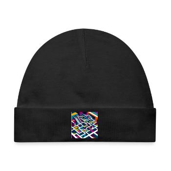 Abstractico Geometrisches Labyrinth - Baby Premium Organic Mütze - Schwarz - Vorne