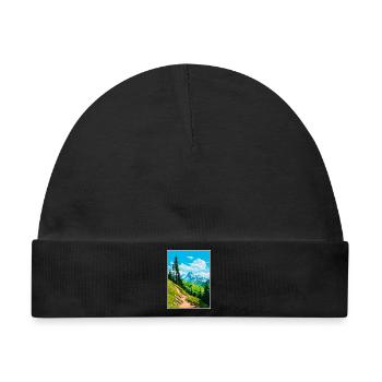 Piz Badile Schweiz Reiseplakat Cityscape WPA - Baby Premium Organic Mütze - Schwarz - Vorne