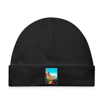Cagliari Italien Mittelmeer Sonnenaufgang Reiseposter - Baby Premium Organic Mütze - Schwarz - Vorne