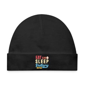 Eat Sleep Töpfern Wiederholen - Baby Premium Organic Mütze - Schwarz - Vorne