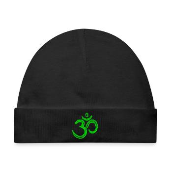 Om Symbol – Neon Glitch Spiritual Art - Baby Premium Organic Mütze - Schwarz - Vorne