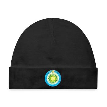 Lebendiges lichtvolles Mandala - Baby Premium Organic Mütze - Schwarz - Vorne