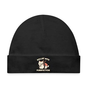 Rollin' mit Purrfection - Baby Premium Organic Mütze - Schwarz - Vorne
