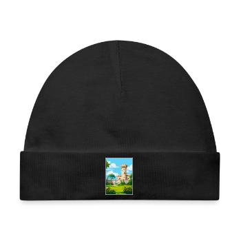 Chaves Portugal Schloss Turm Unter Blauem Himmel Poster - Baby Premium Organic Mütze - Schwarz - Vorne