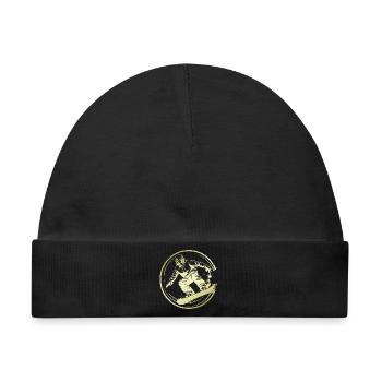 Snowboarder Silhouette - Baby Premium Organic Mütze - Schwarz - Vorne