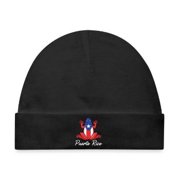 Boricua Coqui Flagge Puerto Rico - Baby Premium Organic Mütze - Schwarz - Vorne