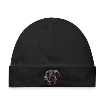 Gorilla im Low Poly Stil - Baby Premium Organic Mütze - Schwarz - Vorne