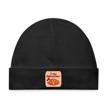 Frohe Weihnachten Hamburg Franzbrötchen - Baby Premium Organic Mütze - Schwarz - Vorne