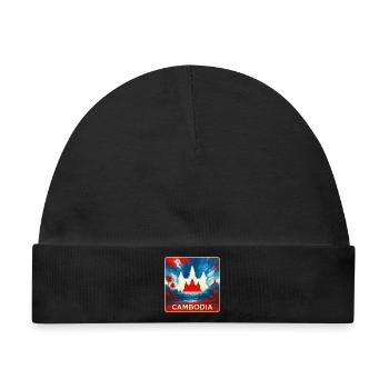Kambodscha – Angkor Wat Design - Baby Premium Organic Mütze - Schwarz - Vorne