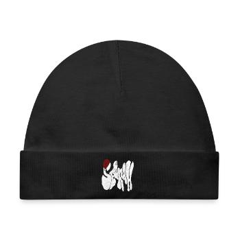 Savage „SEBRAH“ Graffiti Schrift Marmor - Baby Premium Organic Mütze - Schwarz - Vorne