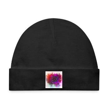 Abstract poppy - Baby Premium Organic Mütze - Schwarz - Vorne