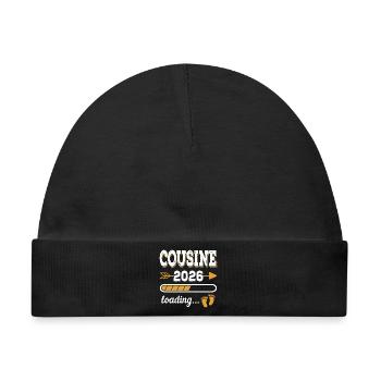 Cousine 2026 Loading Große Cousine Geschenk - Baby Premium Organic Mütze - Schwarz - Vorne